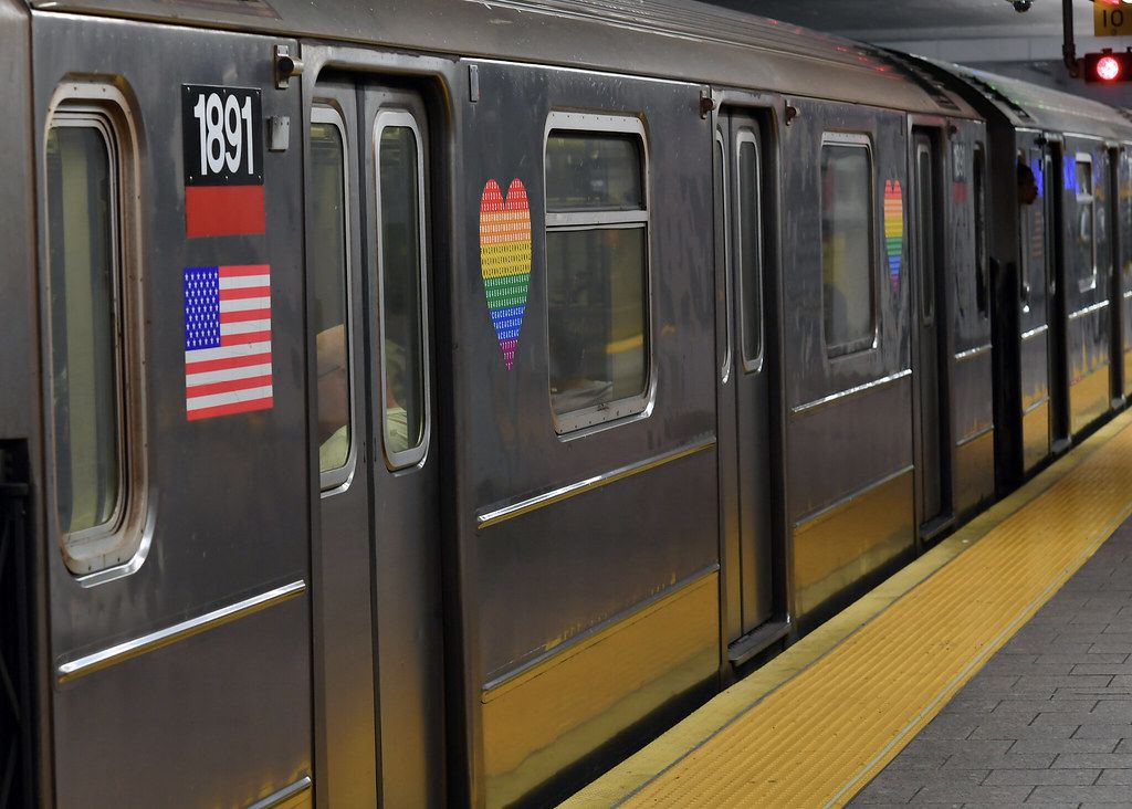 The MTA Pride logo seen on the 1 train (MTA Photos)